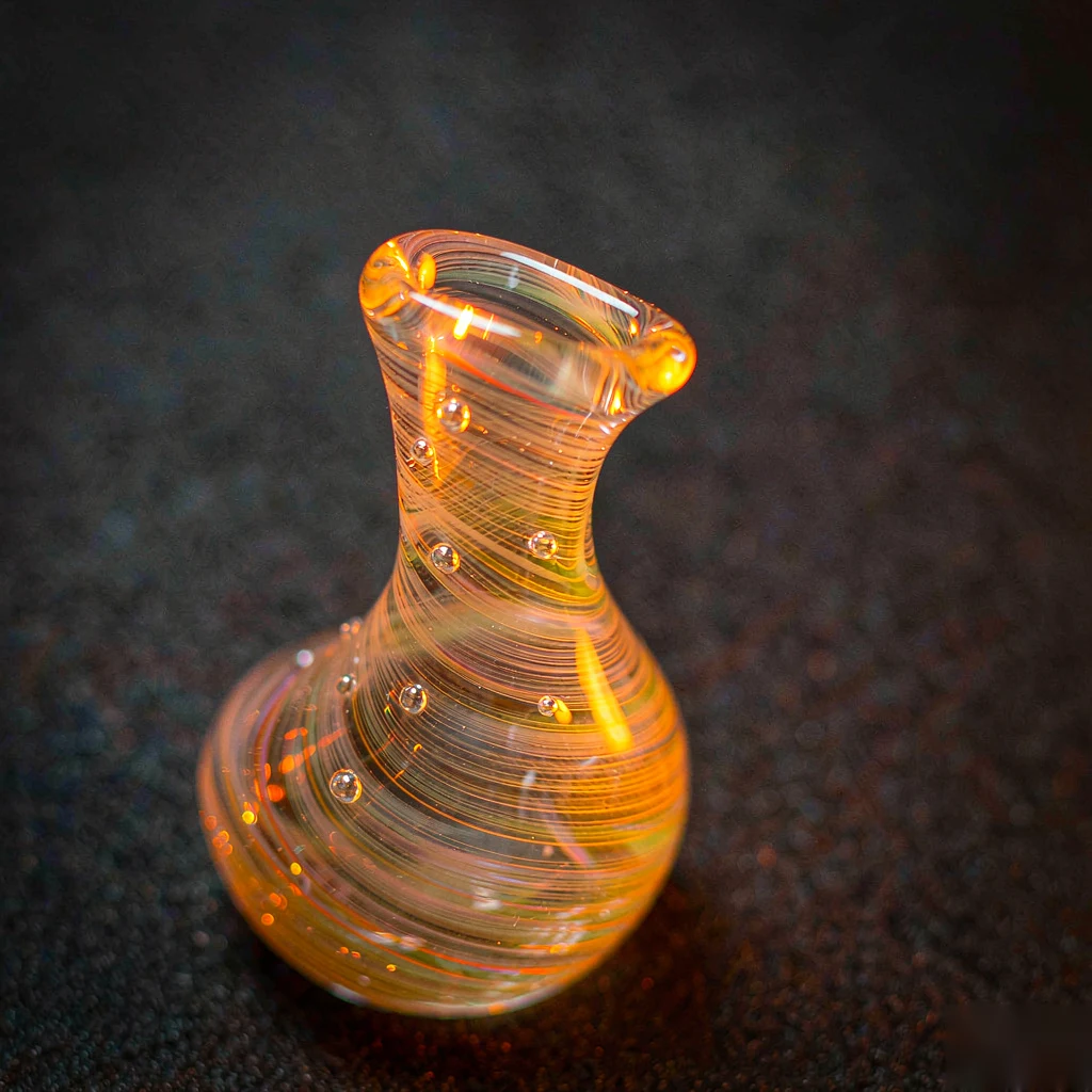 Close-up of the surface of a borosilicate glass piece